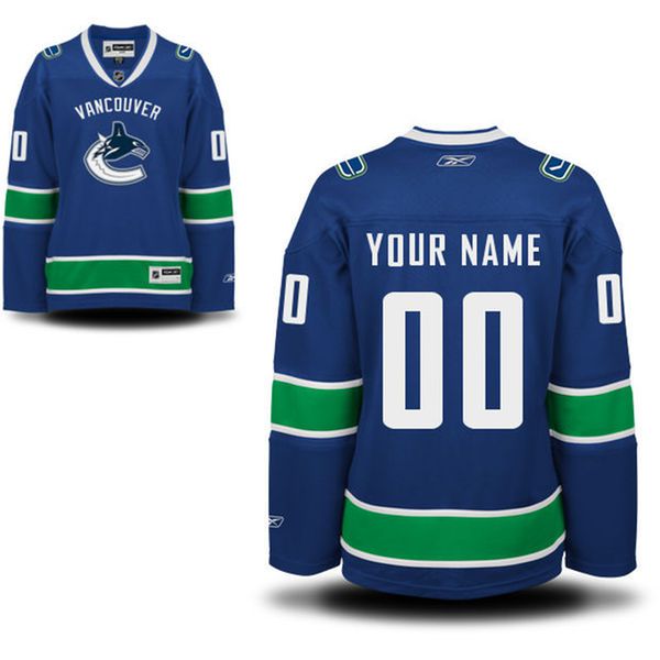 Reebok Vancouver Canucks Women Premier Home Custom NHL Jersey - Blue->->Custom Jersey